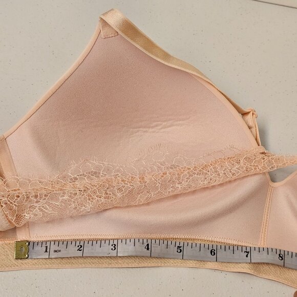 Victoria's Secret Bra 34DD T-Shirt Light Peach Lace Back Wireless Lightly Lined - Picture 15 of 16